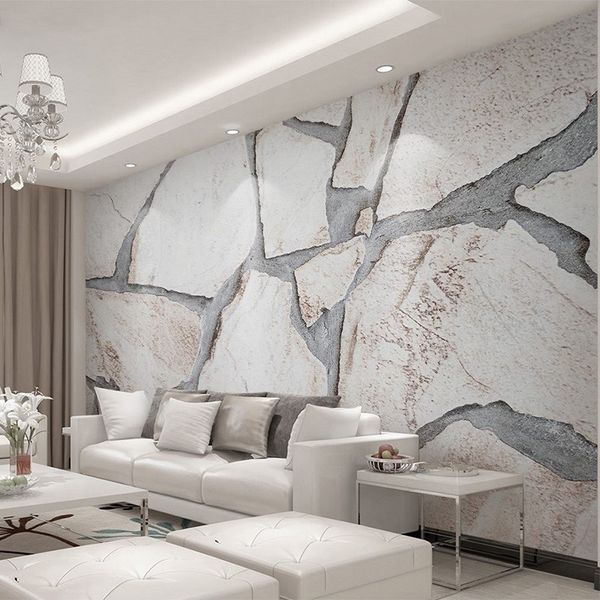 Papel personalizado 3D Mármore de mármore Fotomural Sala de estar Papel de parede Modern Creative Art Home Decor