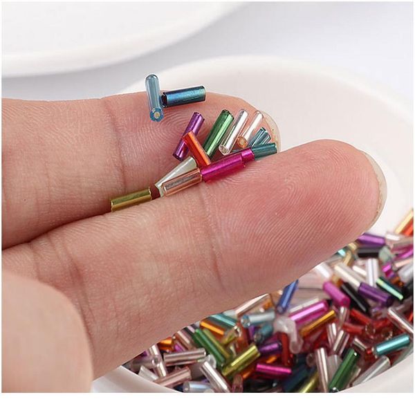 

glass tube bead straight tube diy bead rice bead beaded handmade decoration material2x6mm /360pcs gl jllhlv