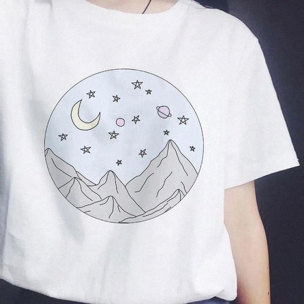 

ZOGANKIN Japanese Style T-shirts for Women Sunset Over The Sea Harajuku White Tshirt Korean Tshirt Summer 2019 Tee Shirt Femme #AK8l