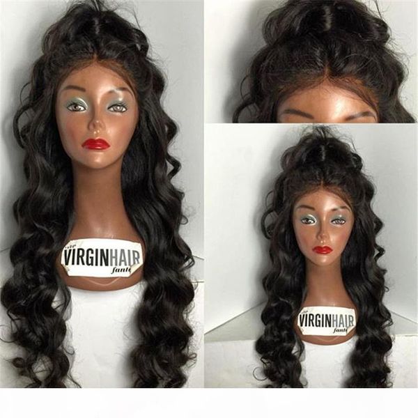

100%unprocessed brazilian human hair full lace wig glueless lace front wigs bleached knots ing, Black;brown