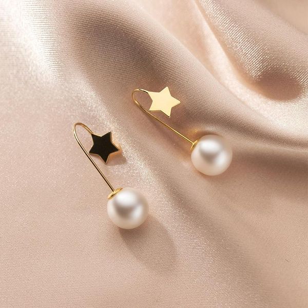 

dangle & chandelier natural pearl drop earrings s925 sterling silver boho jewelry french minimalism brincos pendientes for women