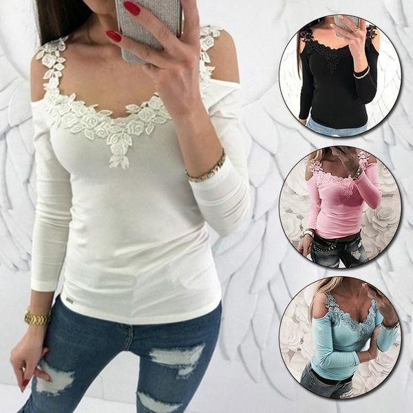 

women summer lace short sleeve t-shirt bandage v-neck tee shirt femme elegant fashion tshirt off shoulder ladies streetwear1, White