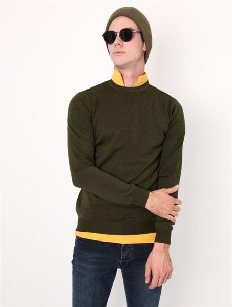 

bike collar khaki male knitwear sweater, White;black