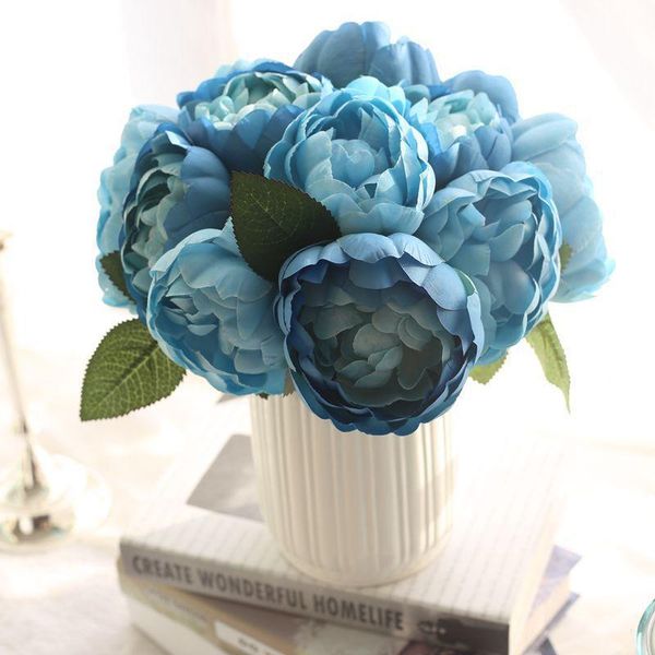 

wholesale 10 colors 3d peony artificial flowers damascus cavaliers 6 heads round rose bouquet wedding supplies home decoration