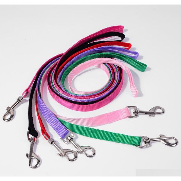 

500pcs/lot width 1.5cm long 120cm nylon dog leashes pet puppy training straps black/blue dogs lead rope belt leash krjzu