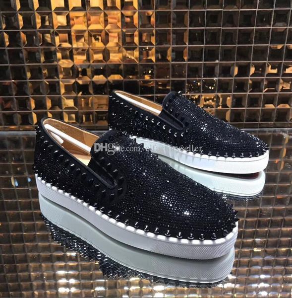 

мужчины business loafers sloakers slipp на повседневной обуви красные дна мужчины квартиры наружная вечеринка свадебные квартиры роскошные д, Black