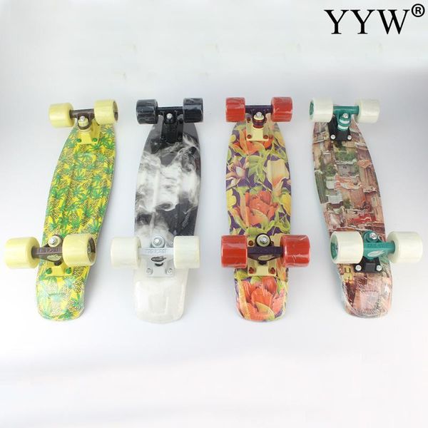 

skateboard teenager 4 colors figure skating street matte surface board green red double rocker board plastic 4 wheel