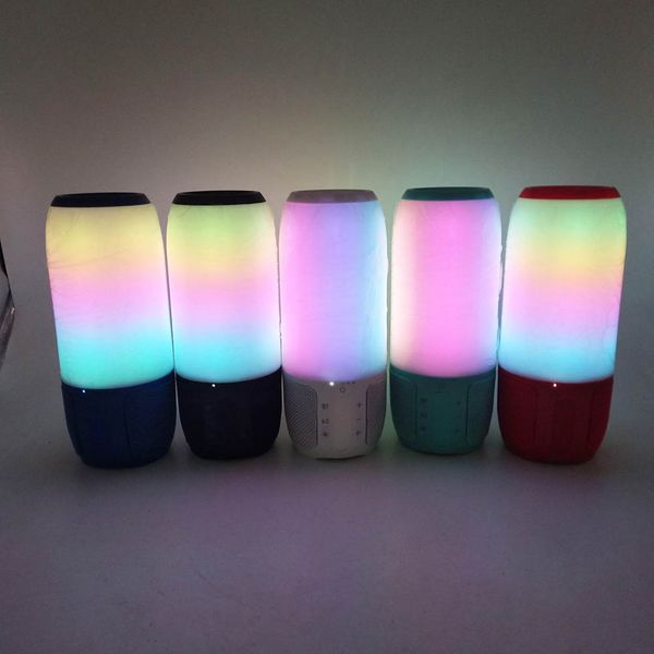 

led light flash portable wireless bluetooth speaker support tf card usb fm radio stereo music mp3 players column subwoofer speaker
