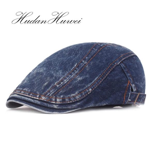 

sboy hats summer outdoor sports berets hat men women denim caps flat cap, Blue;gray