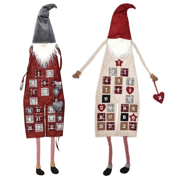 

3d santa felt advent calendar 2020 with pockets 23 days hanging christmas countdown calendar for indoor home door wall decor red