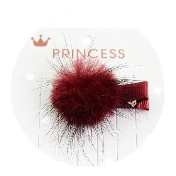 

girls hairpins with small lovely soft fur pompom mini ball gripper hairball pom hairclips children hair clip hair accessories h sqcxyj