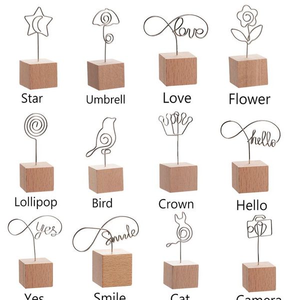 

1pc 4cm creative round wooden note picture frame clip table number wedding p holder p clip memo name card pendan bbyeqk