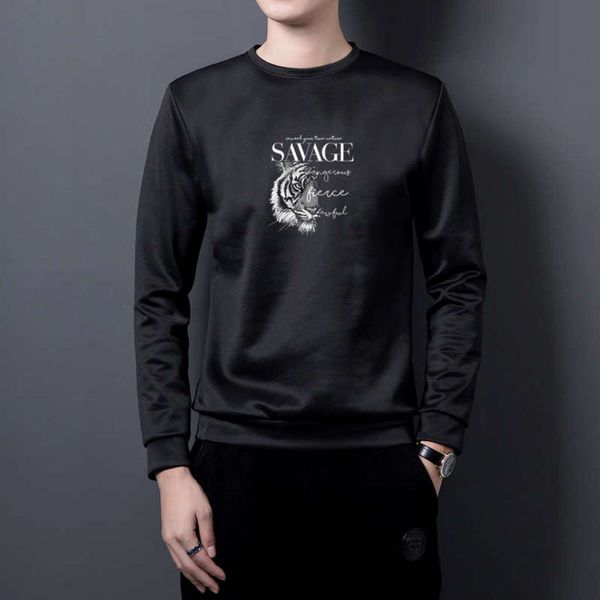 

sleeve spring and autumn sweater long ins trend loose t-shirt men's clothing 2020 new, Gray