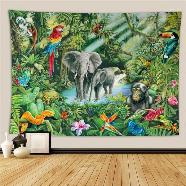 

helengili home furnishing african safari animal tapestry wall hanging sandy beach picnic throw rug camping tent sleeping pad1