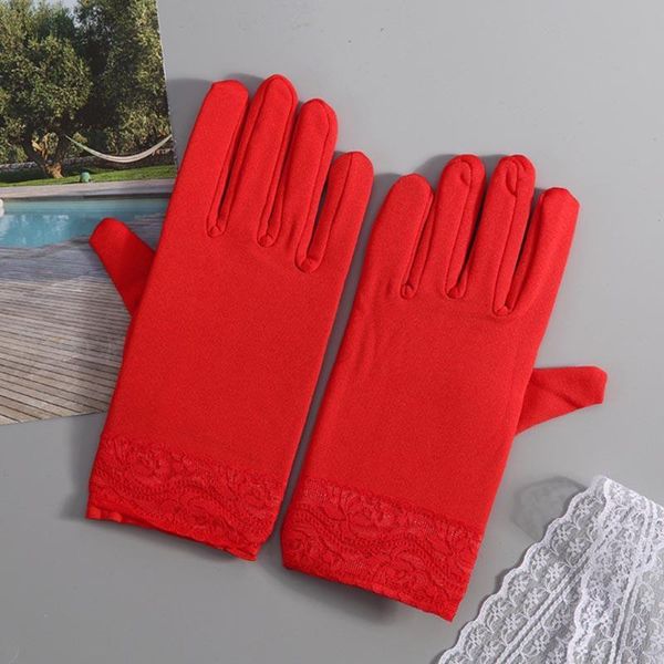 

navy burgundy barato warm women lace bridal bride short gloves wrist wedding party prom victorian gothic costumes gloves st340 h qyljby, White