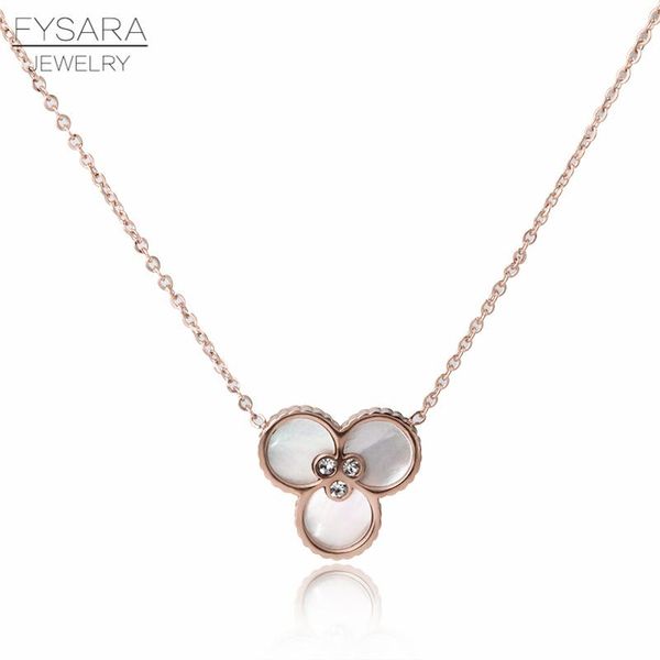 

fysara three round circle shell short necklace pendant stainless steel gold jewelry wedding classic statement necklace for women bbylnu, Silver