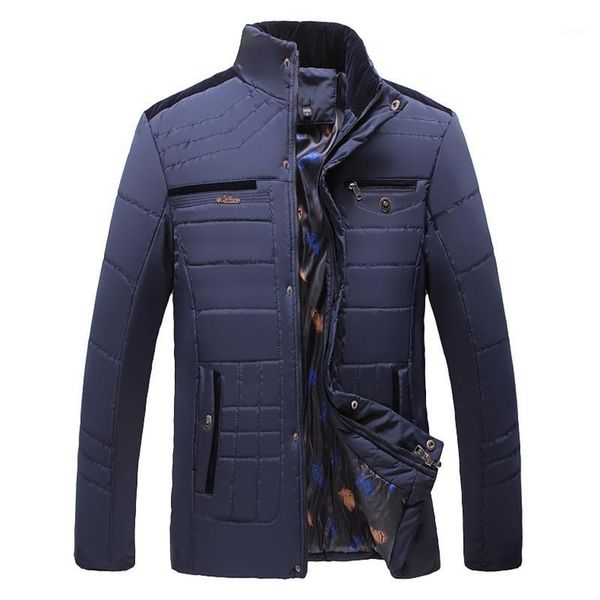 

men's winter warm parkas jackets mens new fashion casual straight large size solid jackets cotton thicken1, Black