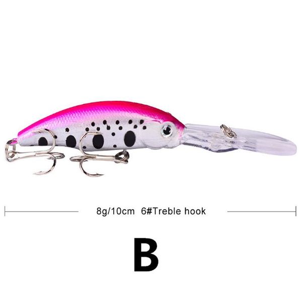 

1pcs 8g/10cm minnow fishing lure floating wobbler plastic hard bait crankbait 3d eyes trolling carp pike bass pesc jllrnl