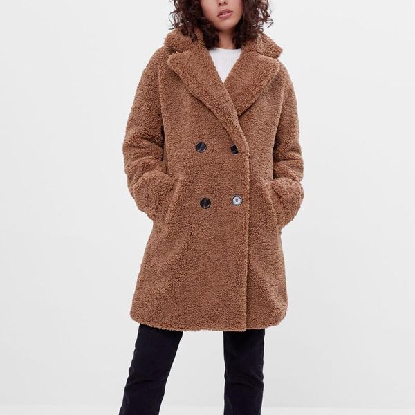 

malina solid turn down collar wool coats women fashion double breasted jackets women elegant pockets coats female ladies js1, Black