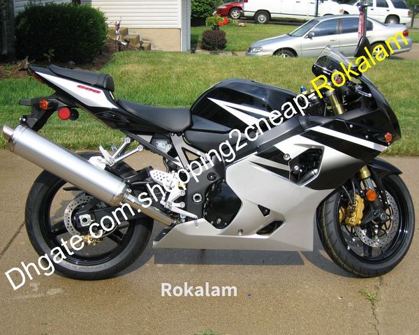 Per Suzuki Cowlings GSXR600 GSXR750 K4 2004 2005 GSXR 600 750 Kit carenatura moto nero bianco aftermarket (stampaggio ad iniezione)