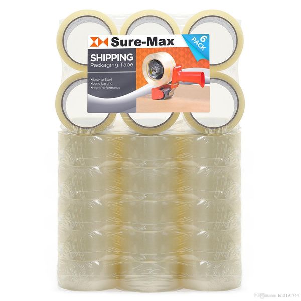 

36 rolls carton sealing clear packing tape box shipping - 2 mil 2" x 55 yards