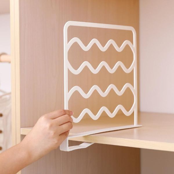 

hooks & rails 8pcs wire shelf divider space saving wardrobe organizer closet clothes storage rack bedroom cabinet drawer