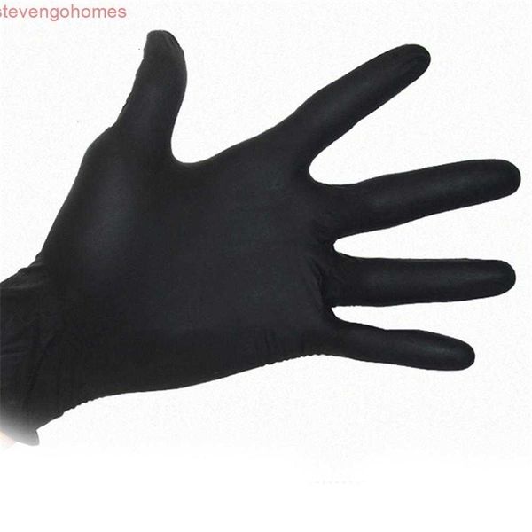 

factorymcj2disposable black 100pcs household cleaning washing nitrile glove laboratory nail art tattoo anti-static gloves