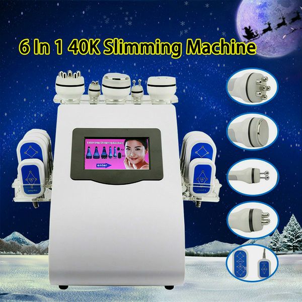

new 6 in 1 40k ultrasound cavitation machine ultrasonic lipolaser rf vaccum slimming body weight reduce cavi lipo contouring machine, Black