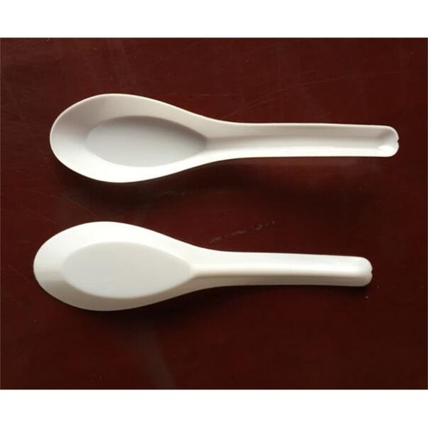 

asian soup saimin ramen white plastic wholesale spoon outdoor disposable spoons dining food sale fast 4j1