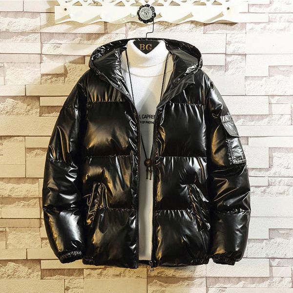 

2020 new fashion thick cotton men coat hood jacket relax cut thick man selling male casual winter outwear coats sliver1, Black