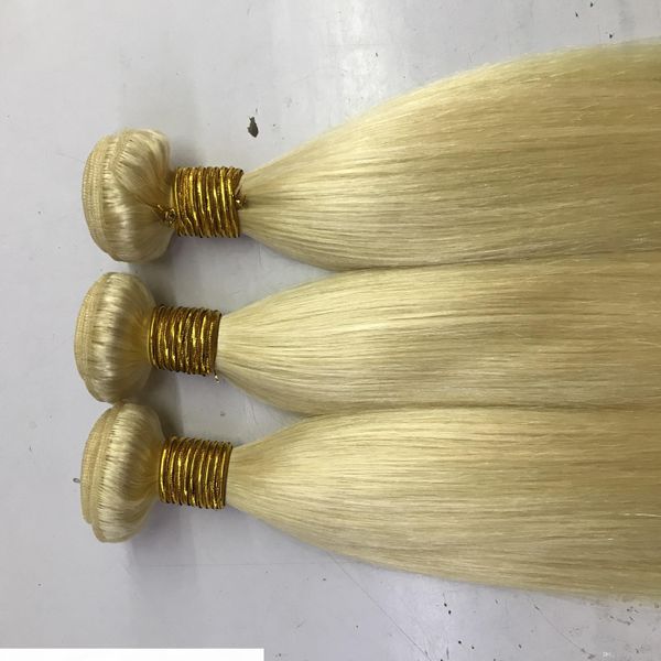 

blonde color 613 бразильские волосы weaves прямые пакеты волос, 100 г частей 3 шт. одно много, бесплатная доставка, Black