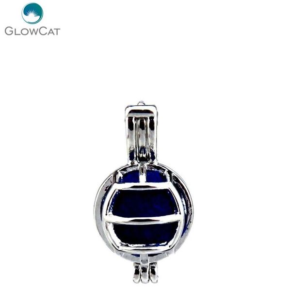 

k454 5шт / серия серебро медь 19мм спорт волейбол beads клетка подвеска fairytale партии эфирное масло диффузор bbydty bdehome, Gray