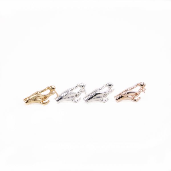 

trendy hand stud earrings earrings with elegant movements for holding the ball three color suitable for women, Golden;silver