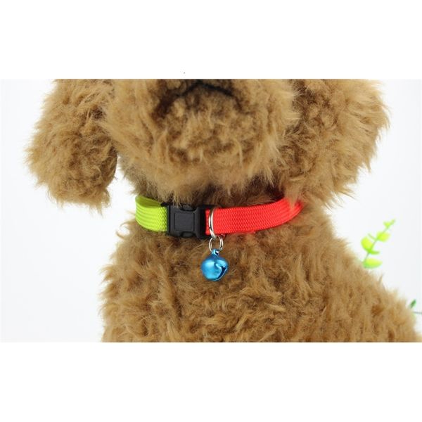 

comfortable cat bell collar adjustable outdoor rainbow dog nylon collars for small dogs puppies pet supplier