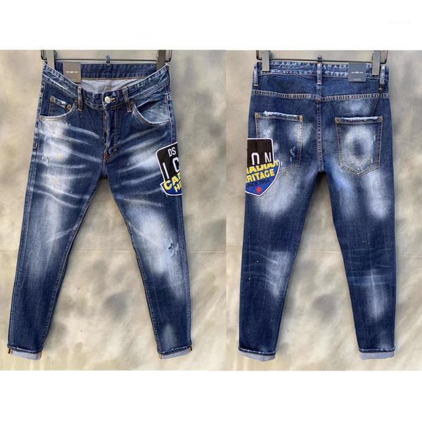 

dsenqi new men jeans ripped for jeans pants biker outwear man pants 0111, Blue