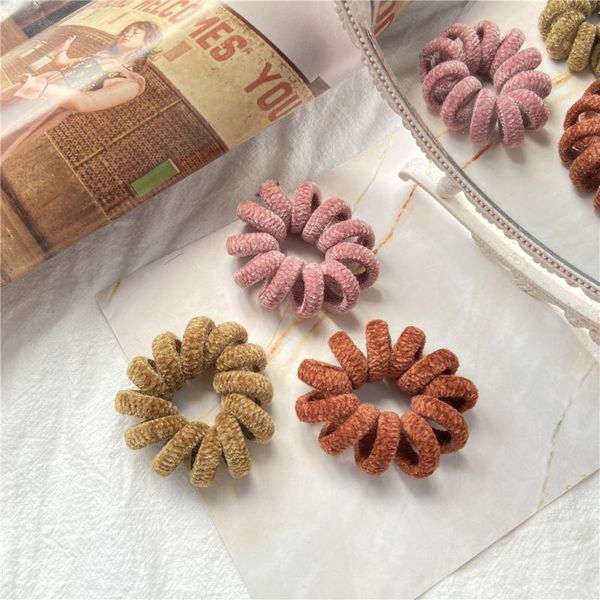 

3pcs/set women rubber hair rope elastic hairbands spiral shape hair ties headwear accessories telephone wire line headband