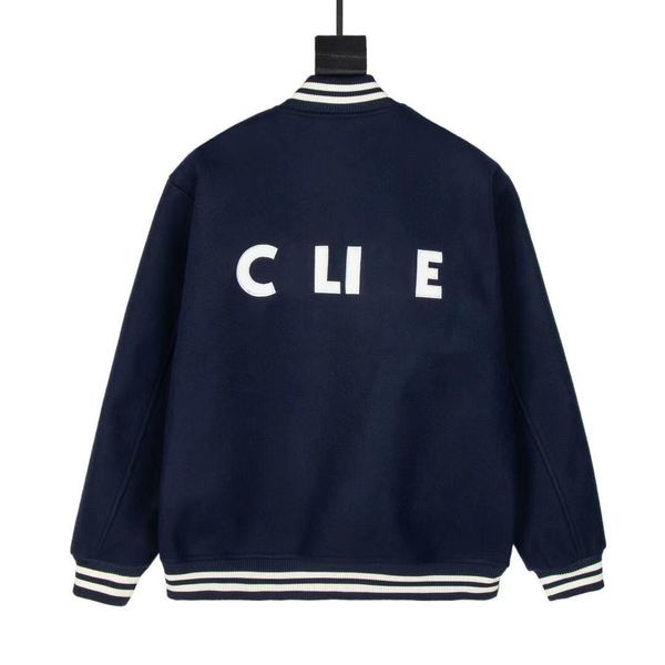 

fashiondemon high version 2021 autumn winter new cel back letter towel embroidered wool letter jacket, Black;brown