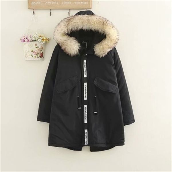 

with thick coat a female autumn hood big c5ac, Black