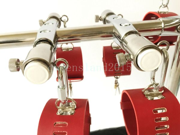 Bondage Edelstahlrahmen Sling Bar Rack Sklavenhand Fuß Knöchelkragen Handschellen #56