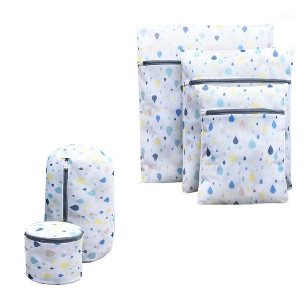 

5pcs thicken printed washing laundry bag home underwear protector wash mesh bag1