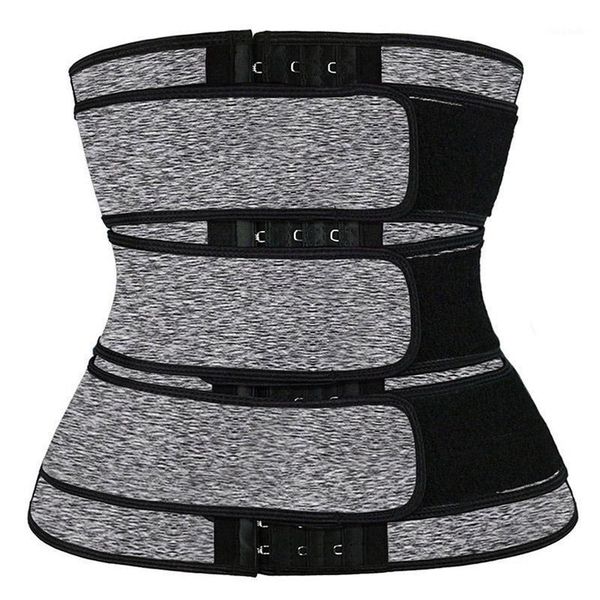 

3 belt waist trainer corset neoprene sweat belt body shaper women slimming sheath reducing curve shaper workout trimmer1, Black;gray