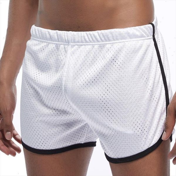 

mens breathable mesh cool shorts summer beach short pants male gyms fitness workout bodybuilding jogger crossfit slim sportswear, White;black
