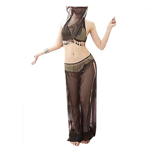 

women's wear dance belly dance costumes withe veils1, Black;red
