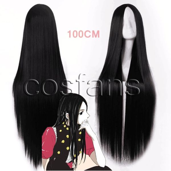

anime costumes anime hunter x hunter illumi zoldyck irumi cosplay hairwear wig cap 100cm long wig for halloween christmas carnival party, Black