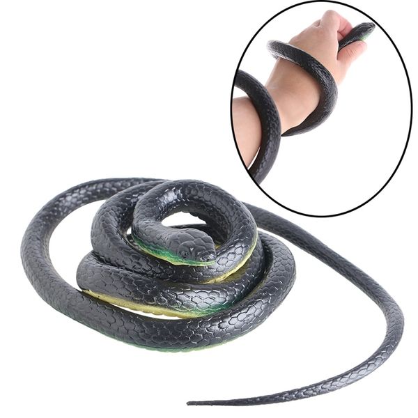 

130cm realistic plastic tricky toy fake snakes garden props joke prank halloween q0115