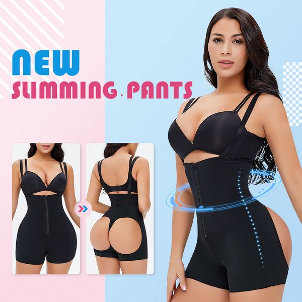 

high waist trainer new sheath belly flat female fajas reductoras colombian girdles underbust shoulder straps butt lifter shapewear
