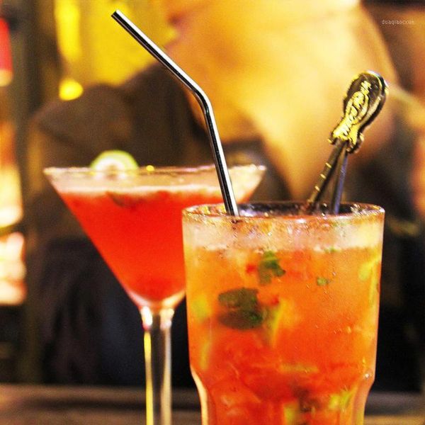 

drinking straws 8 pcs stainless steel metal straw reusable + 3 cleaner brush kit1