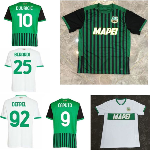 

2020 2021 sassuolo football jersey 9 caputo 25 berardi locatelli marlon custom home away black and white sassuolo calcio srl adu, Black;yellow