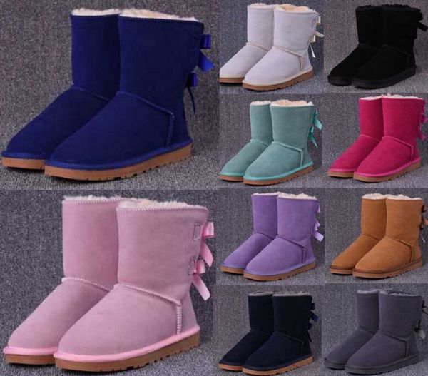 

2021 new arrival women snow boots fashion winter boot classic mini ankle short ladies girls women's booties grey chestnut navy blue, Black