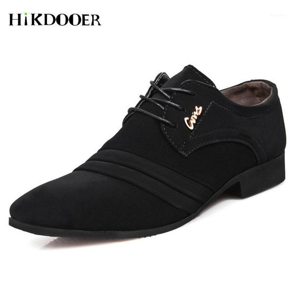 

new arrival men formal shoes pointed toe business wedding shoes flock lack-up male dress1, Black